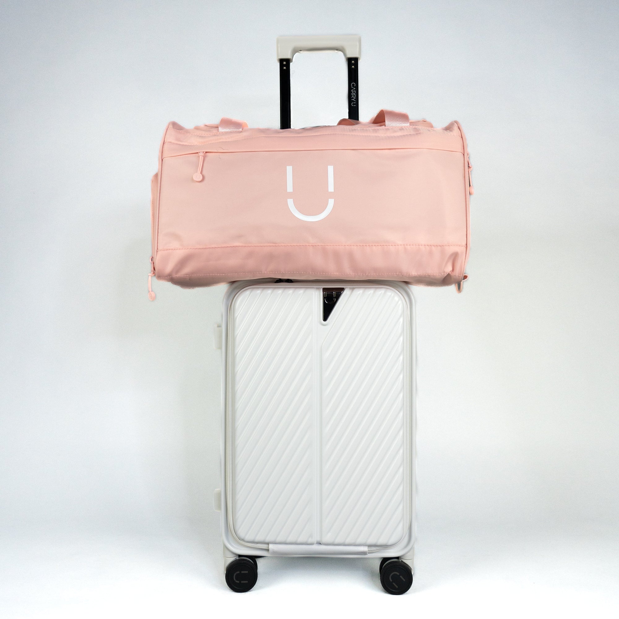 Valise Carry-on + Sac CARRY U Pink Blanc
