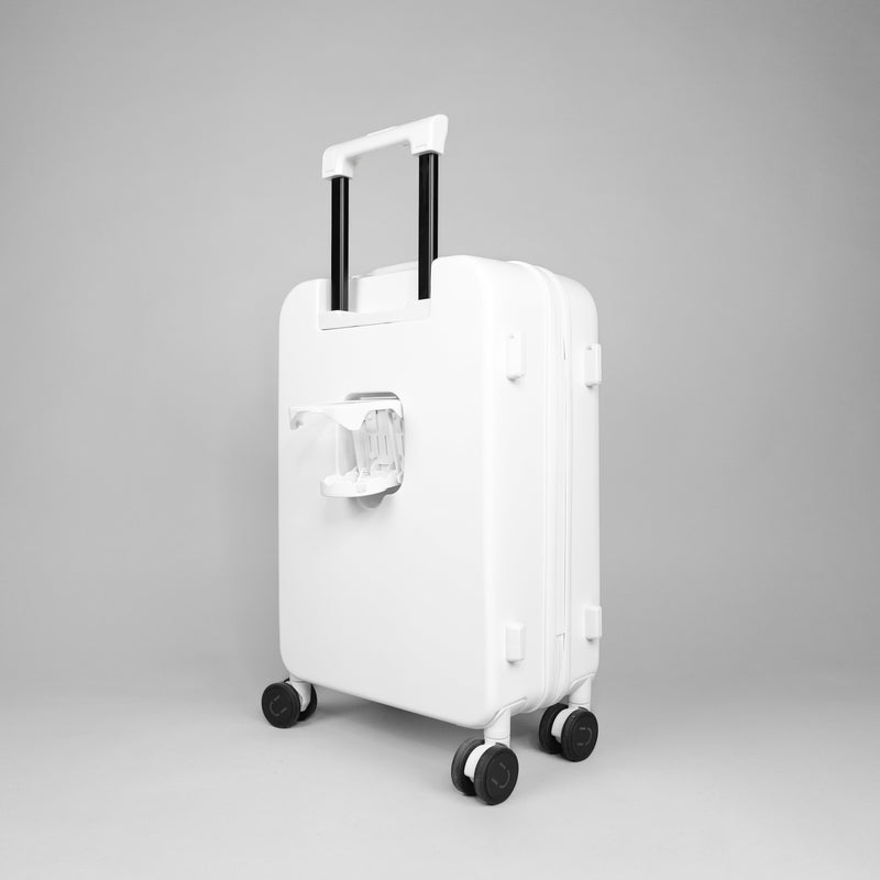 Valise PÜRE blanche vue de côté