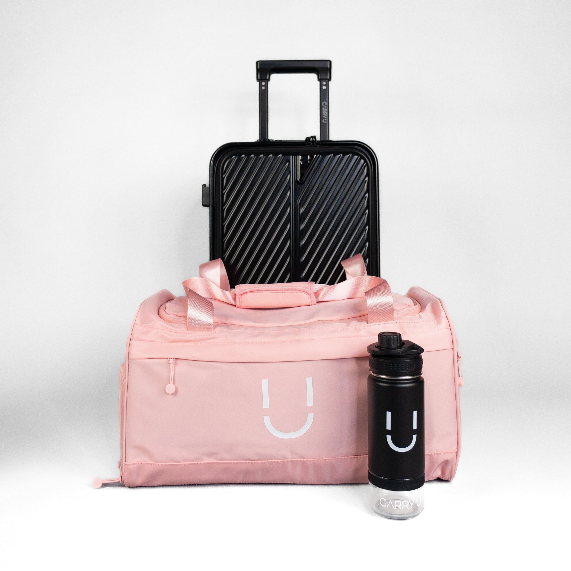 Carry-on + Sac + Bouteille CARRY U Pink Noir 