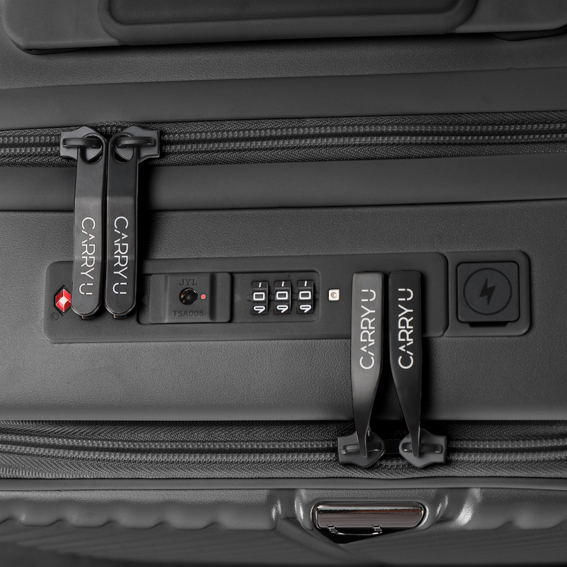 Valise cabine PÜRE noire compartiments intérieurs