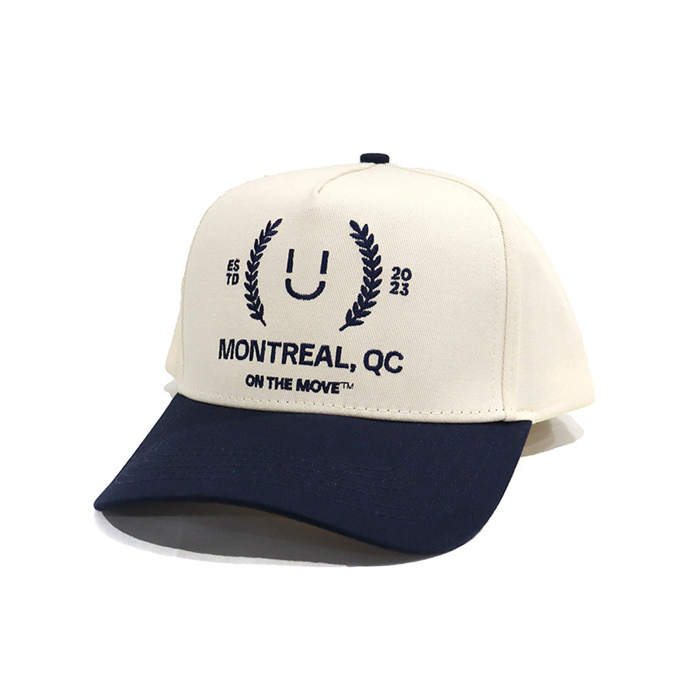 Casquette Ü CAP Montréal QC profil visière marine #c_montreal