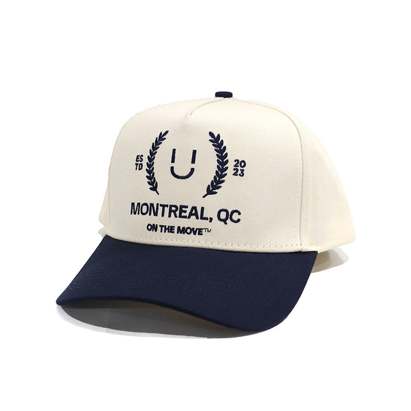 Casquette Ü CAP Montréal QC profil visière marine #c_montreal