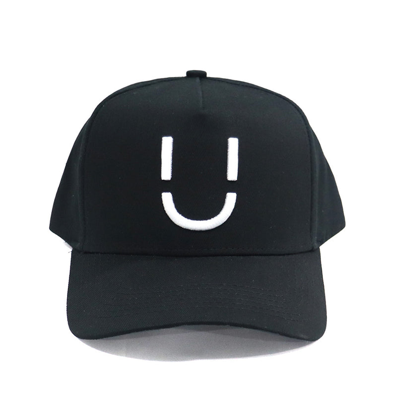Casquette Ü CAP noire logo Ü brodé blanc vue de face #c_noir